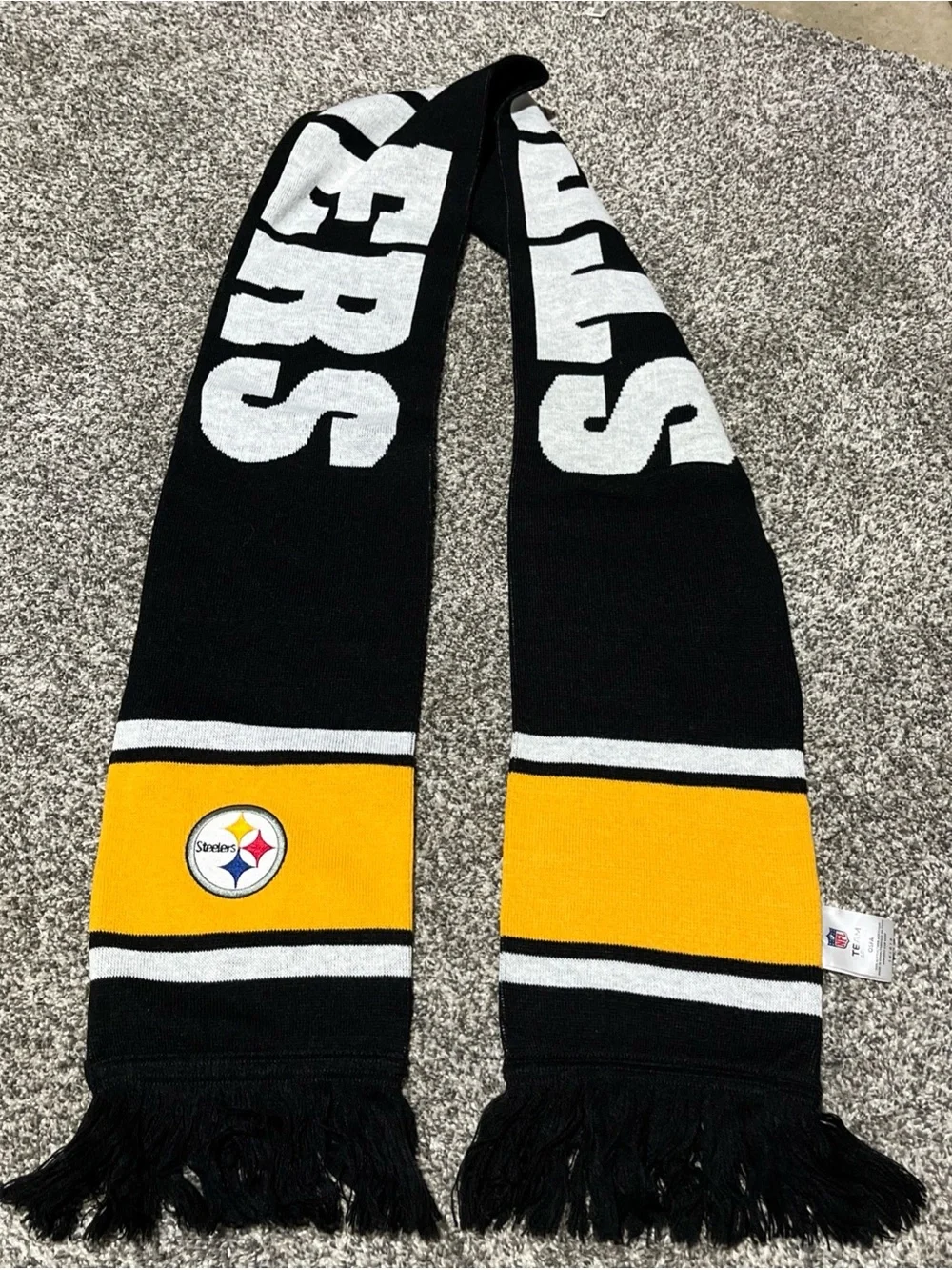 Pittsburgh Steelers NFL Unisex Black & Gold Knit  Scarf 74 X 7 Inches